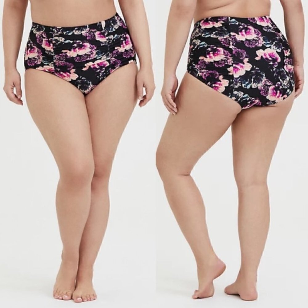 NWT Torrid Floral Dot Ruched Swim Bottom size 3X